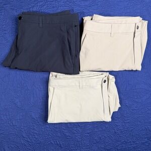 Lot Of 3 Lululemon Men's 40x28 ABC Classic Fit Trousers Black Khaki Tan LM5AR2S